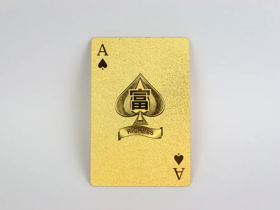 三周年纪念金箔扑克黑桃A——富字嵌入黑桃 RICHE88